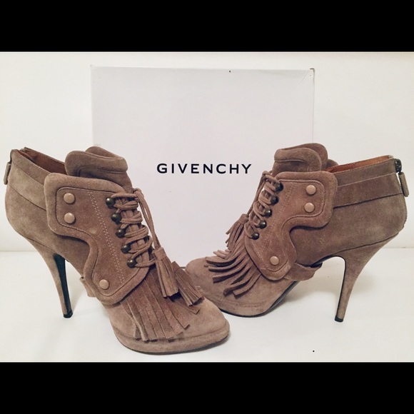 Givenchy Suede Tassel Lace Up Booties - Picture 2 of 6